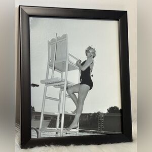 Vintage Looking Black & White Marilyn Monroe Poolside Photo Print